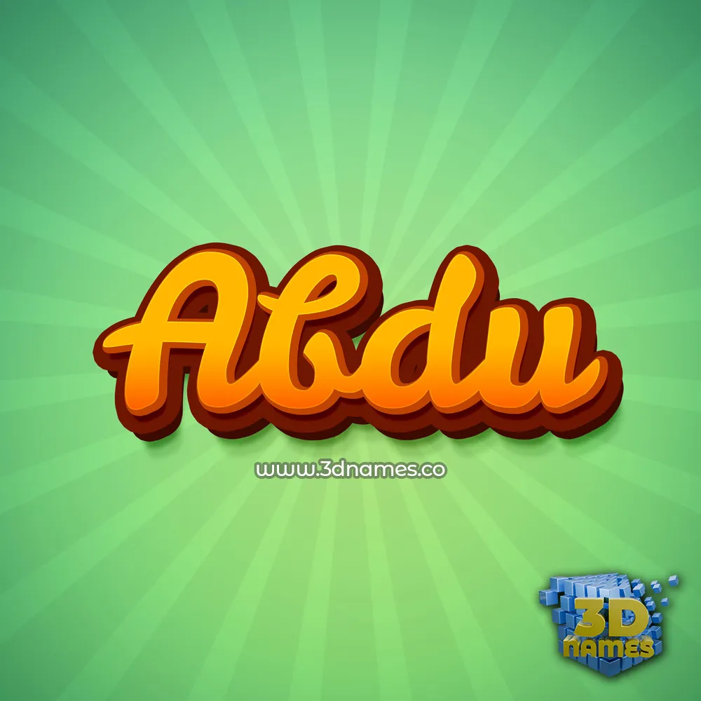 abdu in Green Rays style - 3D name wallpaper
