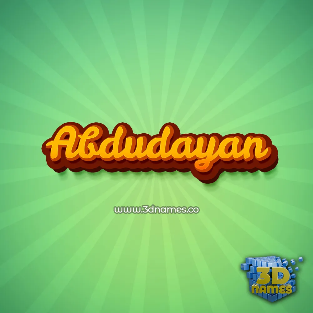 abdudayan in Green Rays style - 3D name wallpaper
