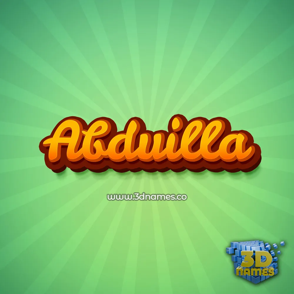 abduilla in Green Rays style - 3D name wallpaper