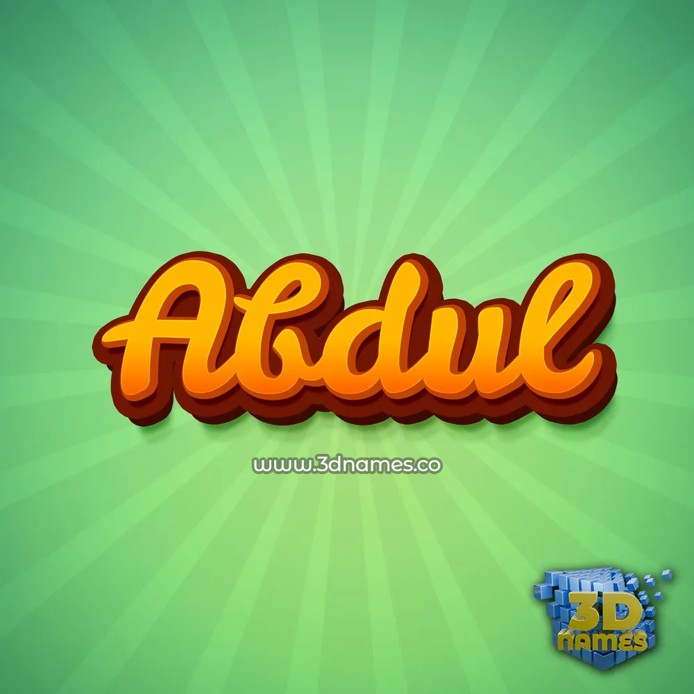 abdul in Green Rays style - 3D name wallpaper