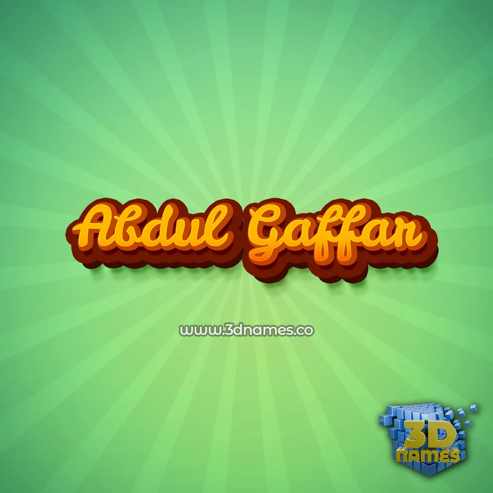 abdul gaffar in Green Rays style - 3D name wallpaper