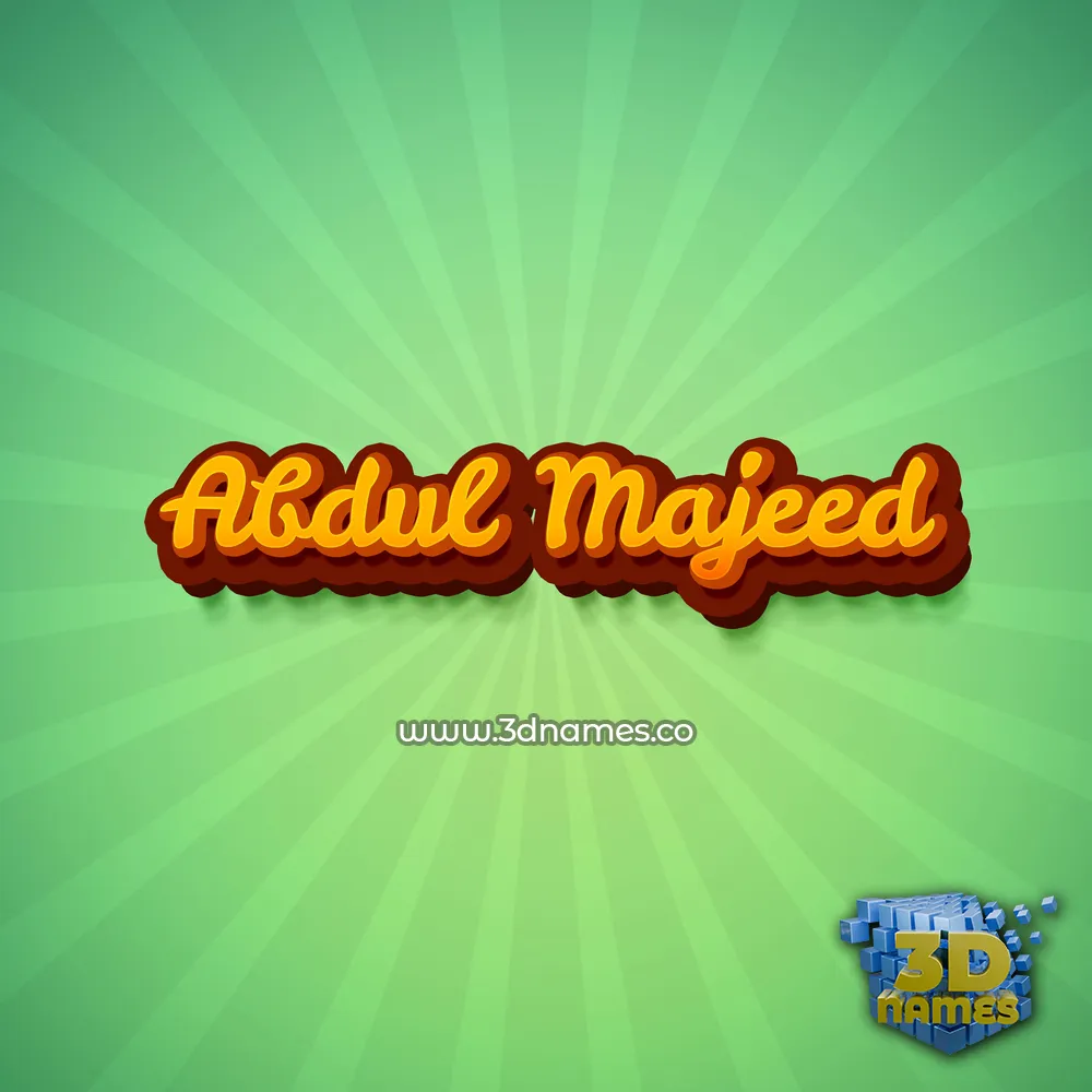 abdul majeed in Green Rays style - 3D name wallpaper