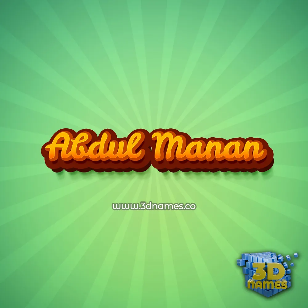 abdul manan in Green Rays style - 3D name wallpaper