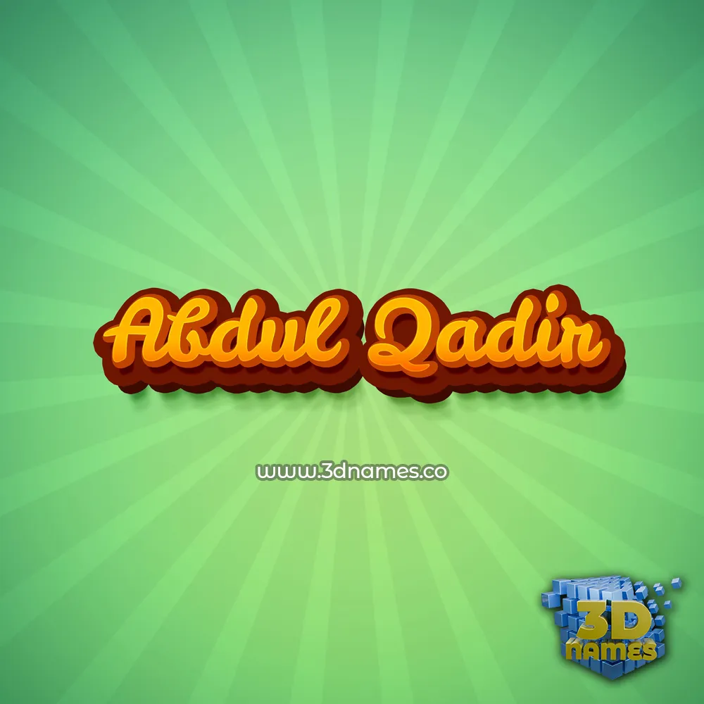 abdul qadir in Green Rays style - 3D name wallpaper