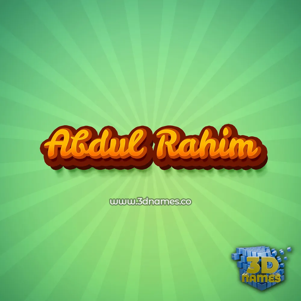abdul rahim in Green Rays style - 3D name wallpaper