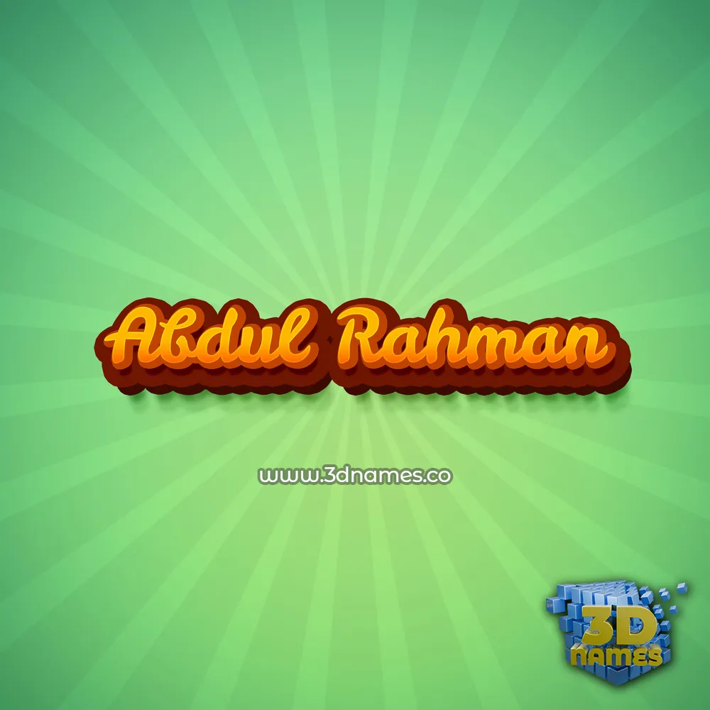 abdul rahman in Green Rays style - 3D name wallpaper