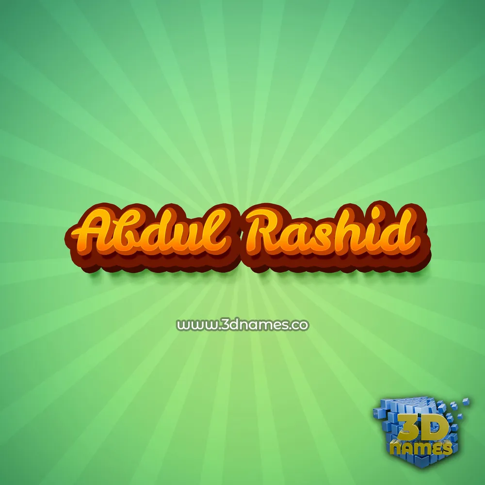 abdul rashid in Green Rays style - 3D name wallpaper