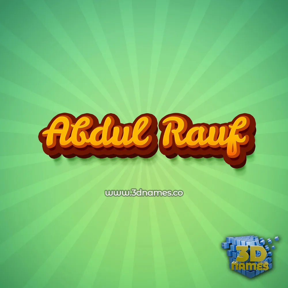 abdul rauf in Green Rays style - 3D name wallpaper