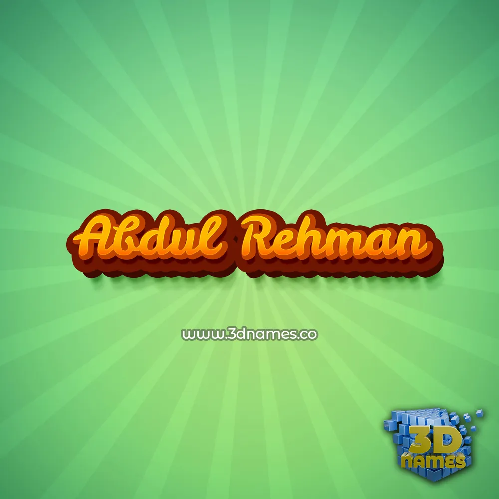 abdul rehman in Green Rays style - 3D name wallpaper