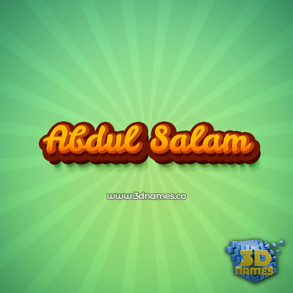 abdul salam in Green Rays style - 3D name wallpaper