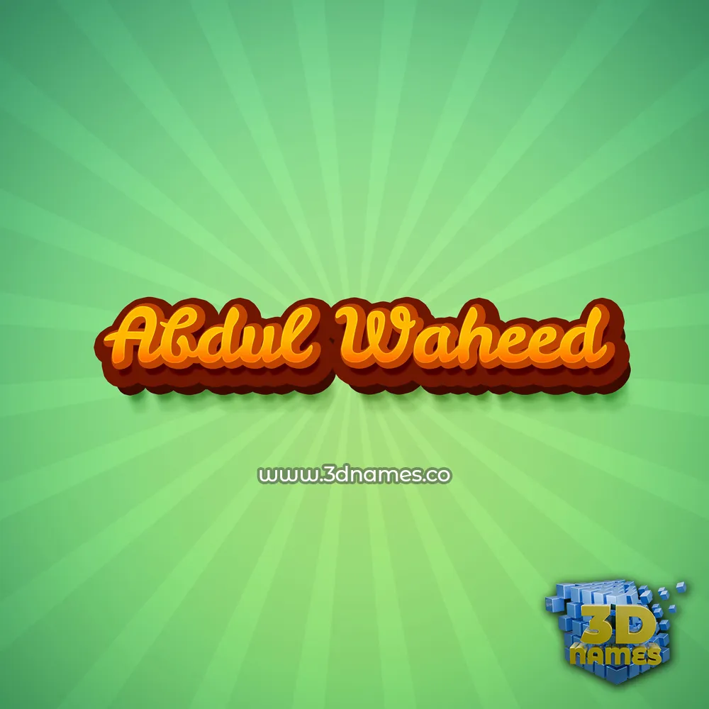 abdul waheed in Green Rays style - 3D name wallpaper