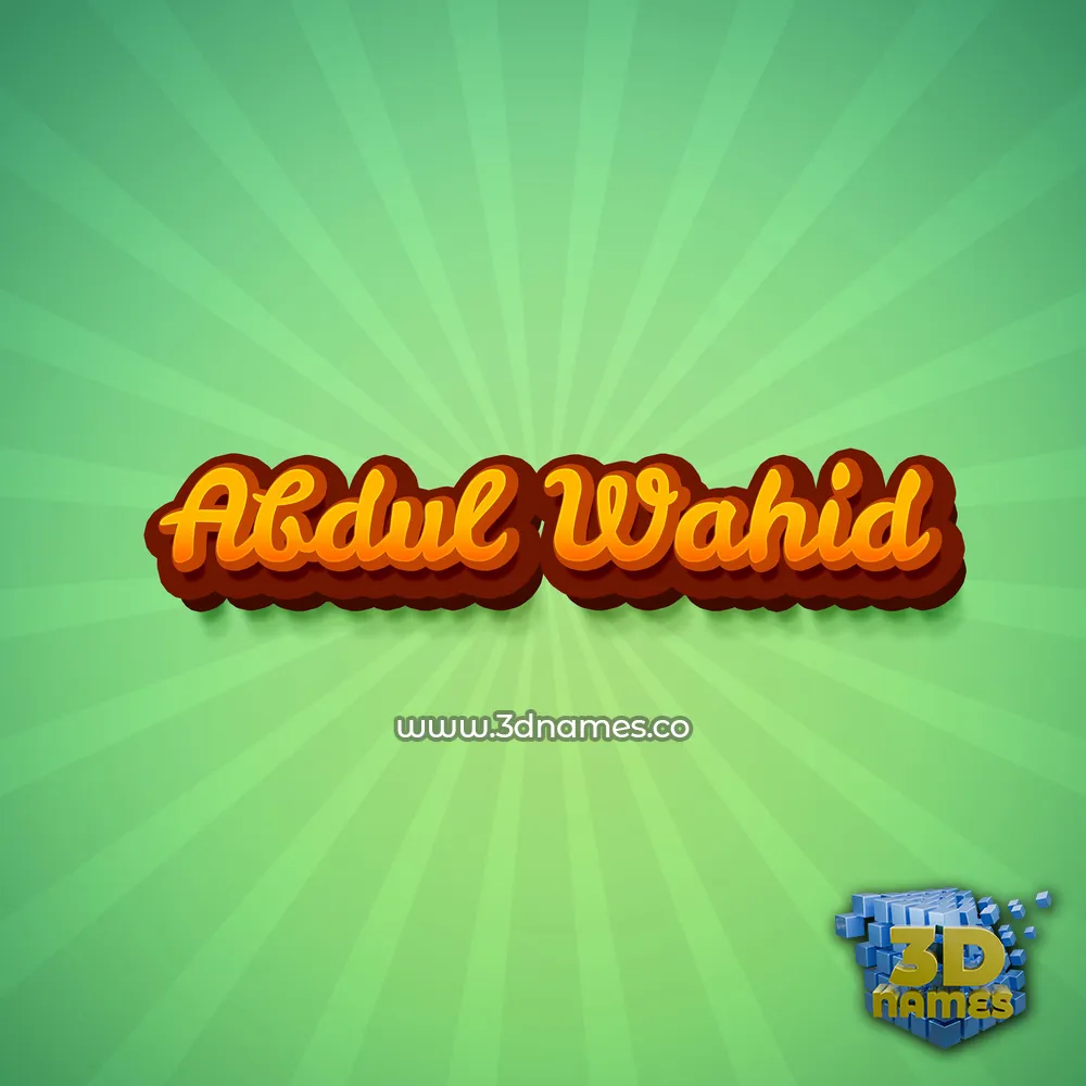 abdul wahid in Green Rays style - 3D name wallpaper