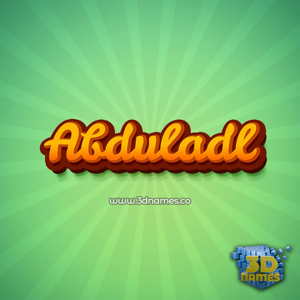 abduladl in Green Rays style - 3D name wallpaper