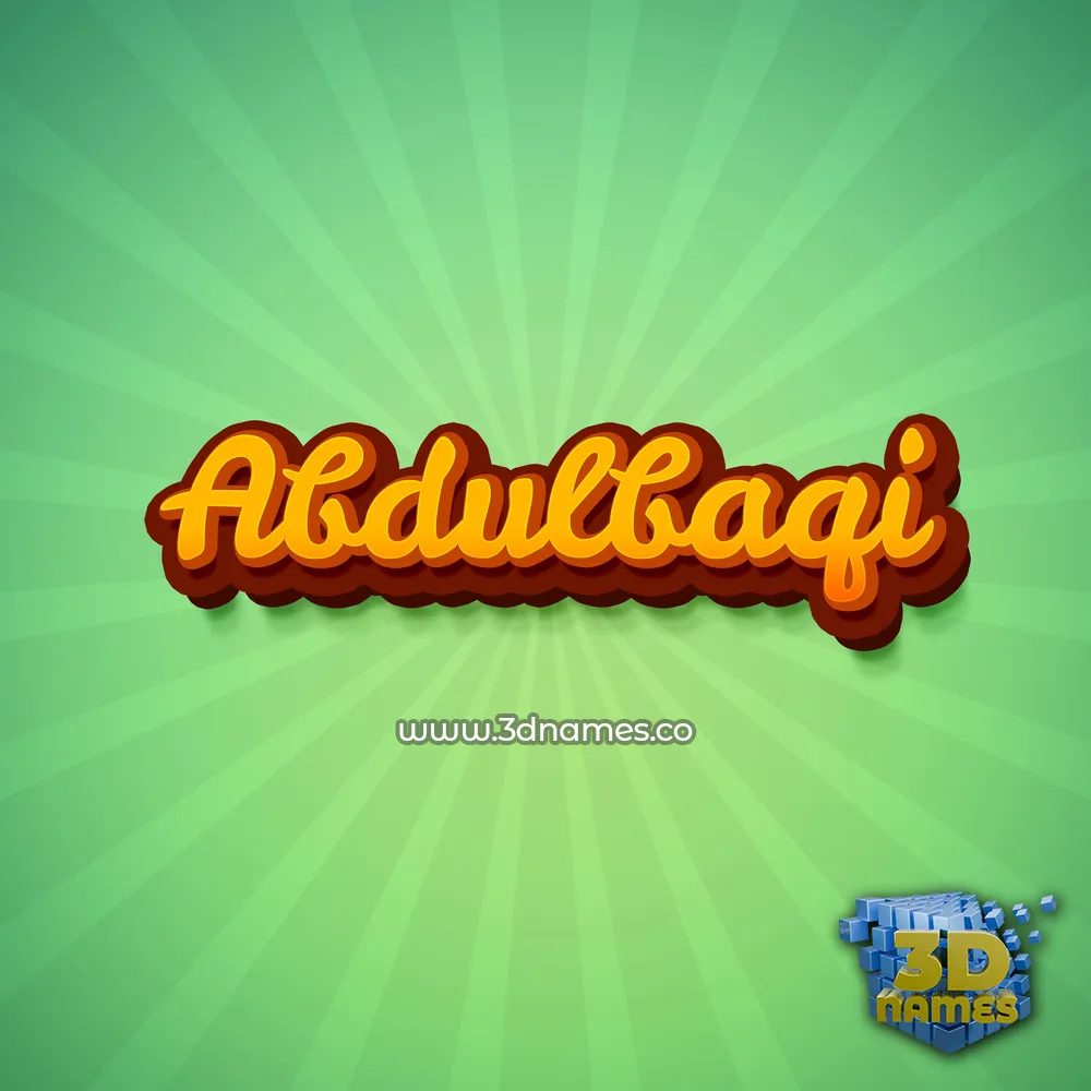 abdulbaqi in Green Rays style - 3D name wallpaper