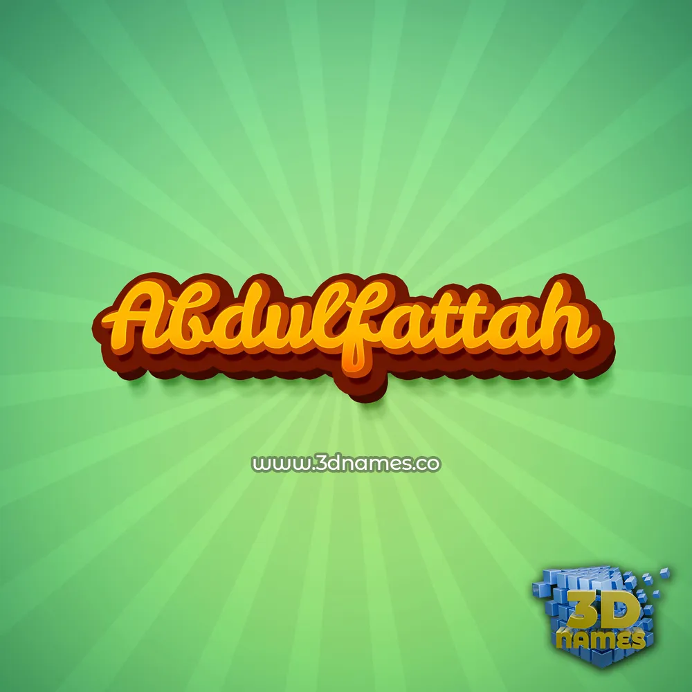 abdulfattah in Green Rays style - 3D name wallpaper