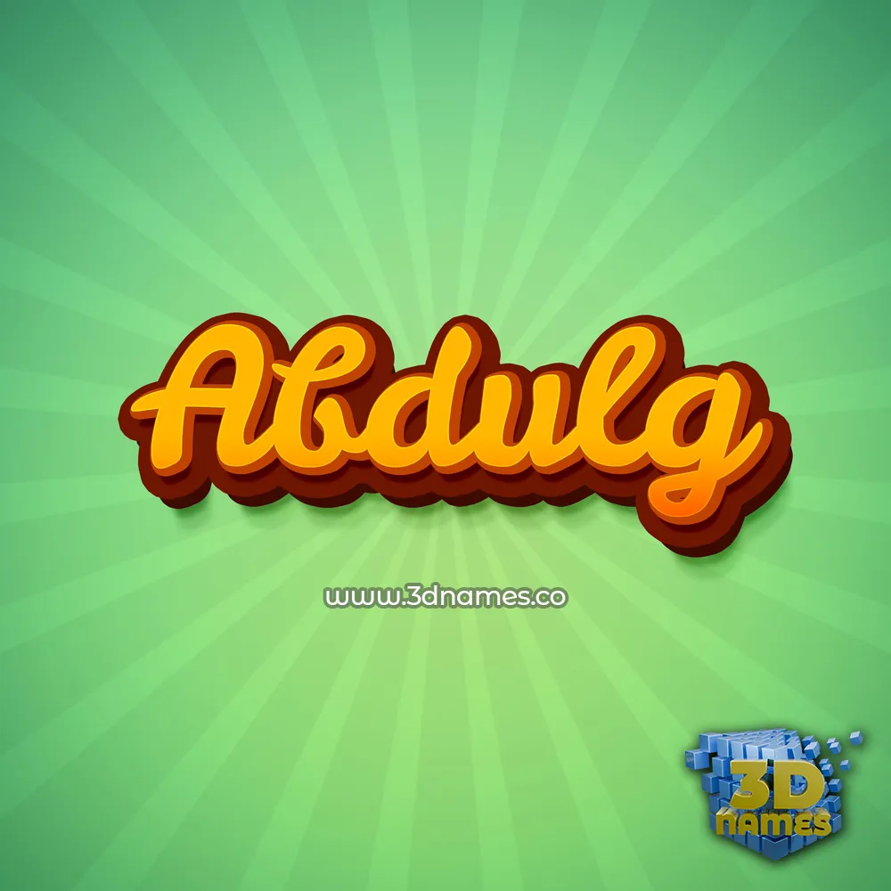 abdulg in Green Rays style - 3D name wallpaper
