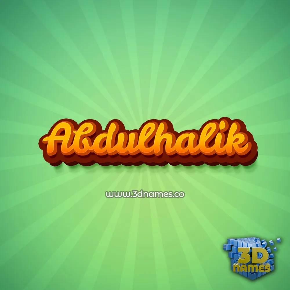 abdulhalik in Green Rays style - 3D name wallpaper