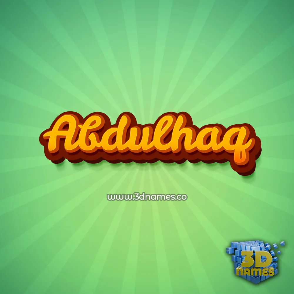 abdulhaq in Green Rays style - 3D name wallpaper