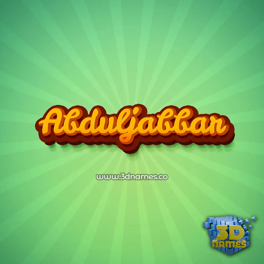 abduljabbar in Green Rays style - 3D name wallpaper