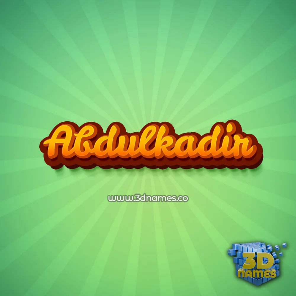 abdulkadir in Green Rays style - 3D name wallpaper