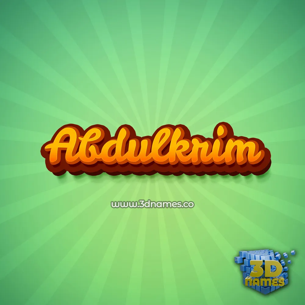 abdulkrim in Green Rays style - 3D name wallpaper