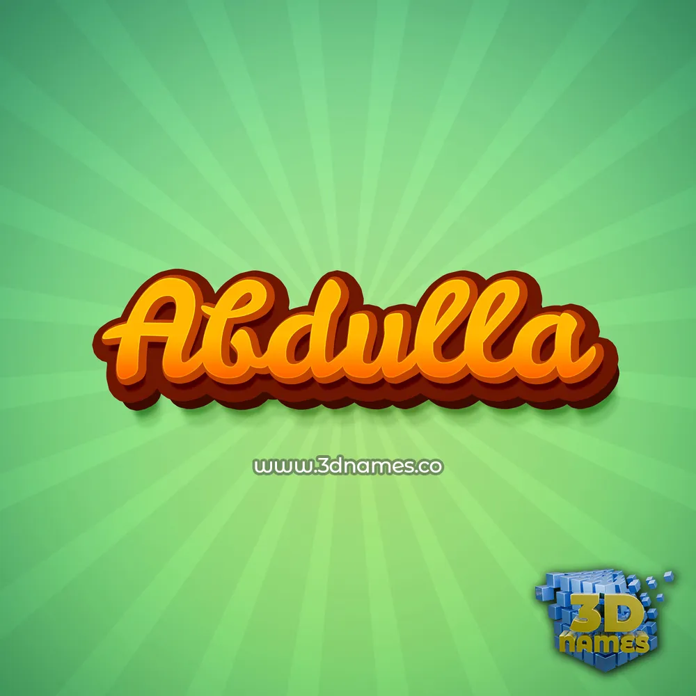 abdulla in Green Rays style - 3D name wallpaper