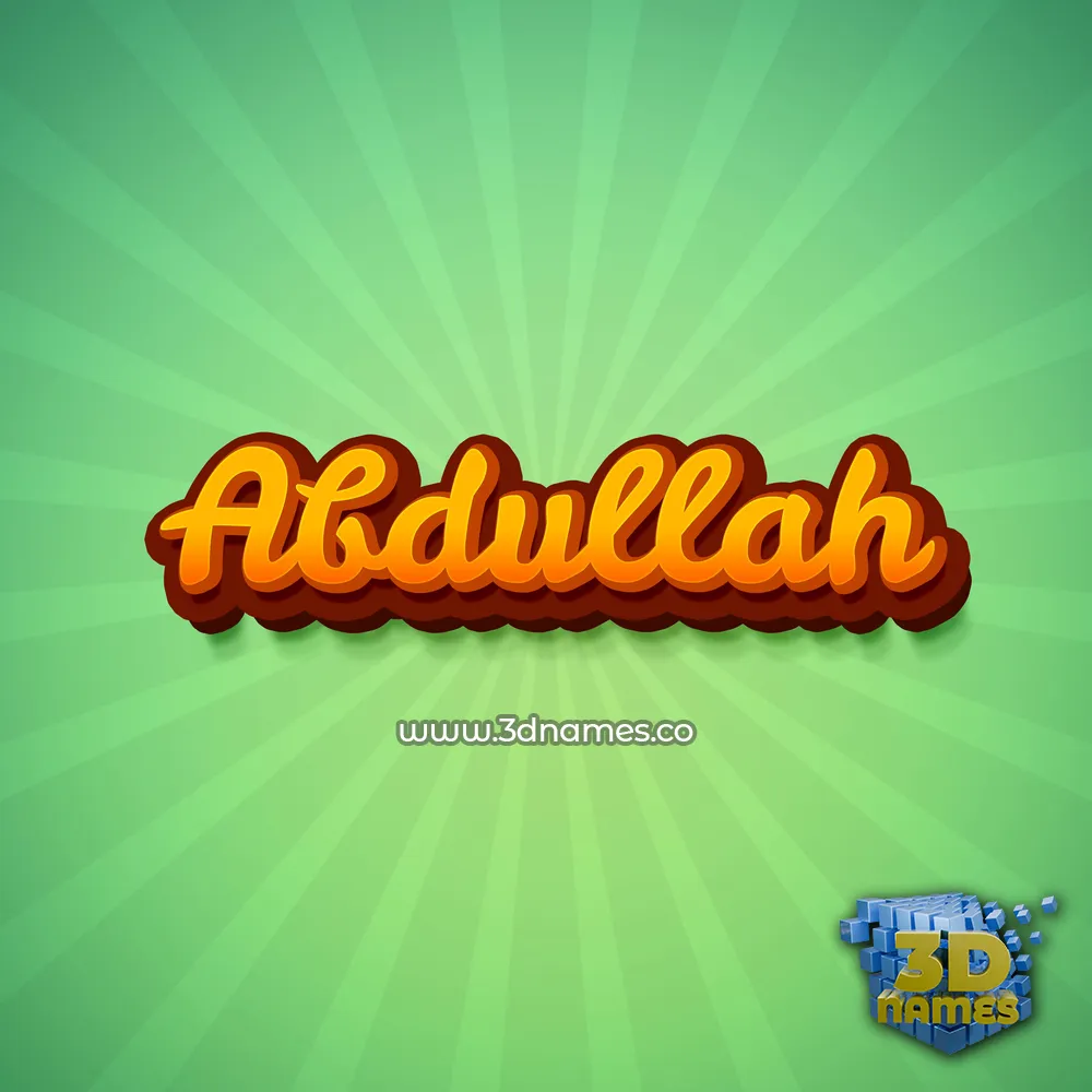 abdullah in Green Rays style - 3D name wallpaper
