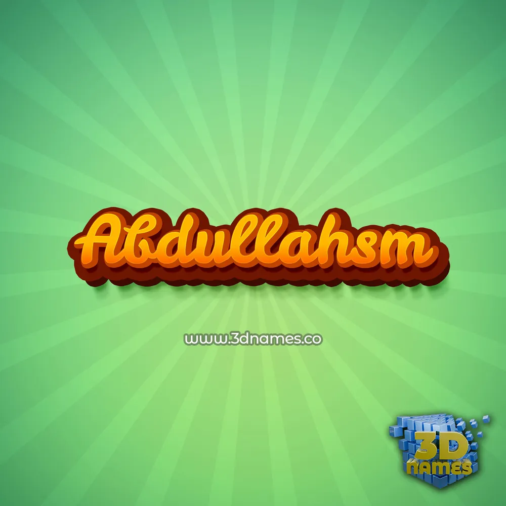 abdullahsm in Green Rays style - 3D name wallpaper