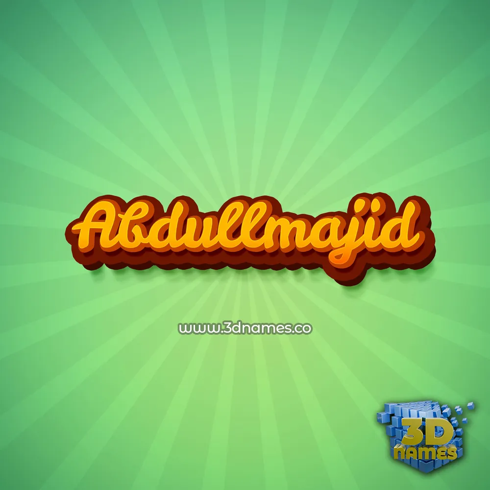 abdullmajid in Green Rays style - 3D name wallpaper