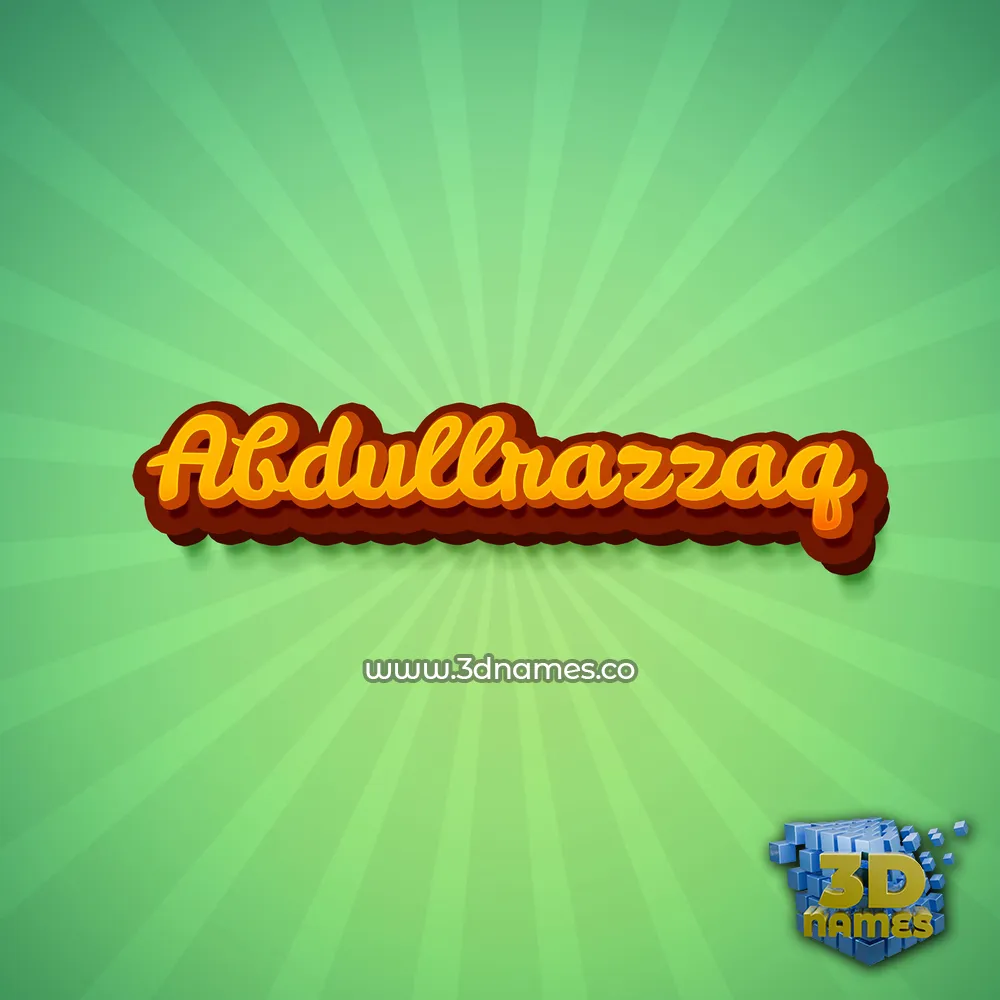 abdullrazzaq in Green Rays style - 3D name wallpaper