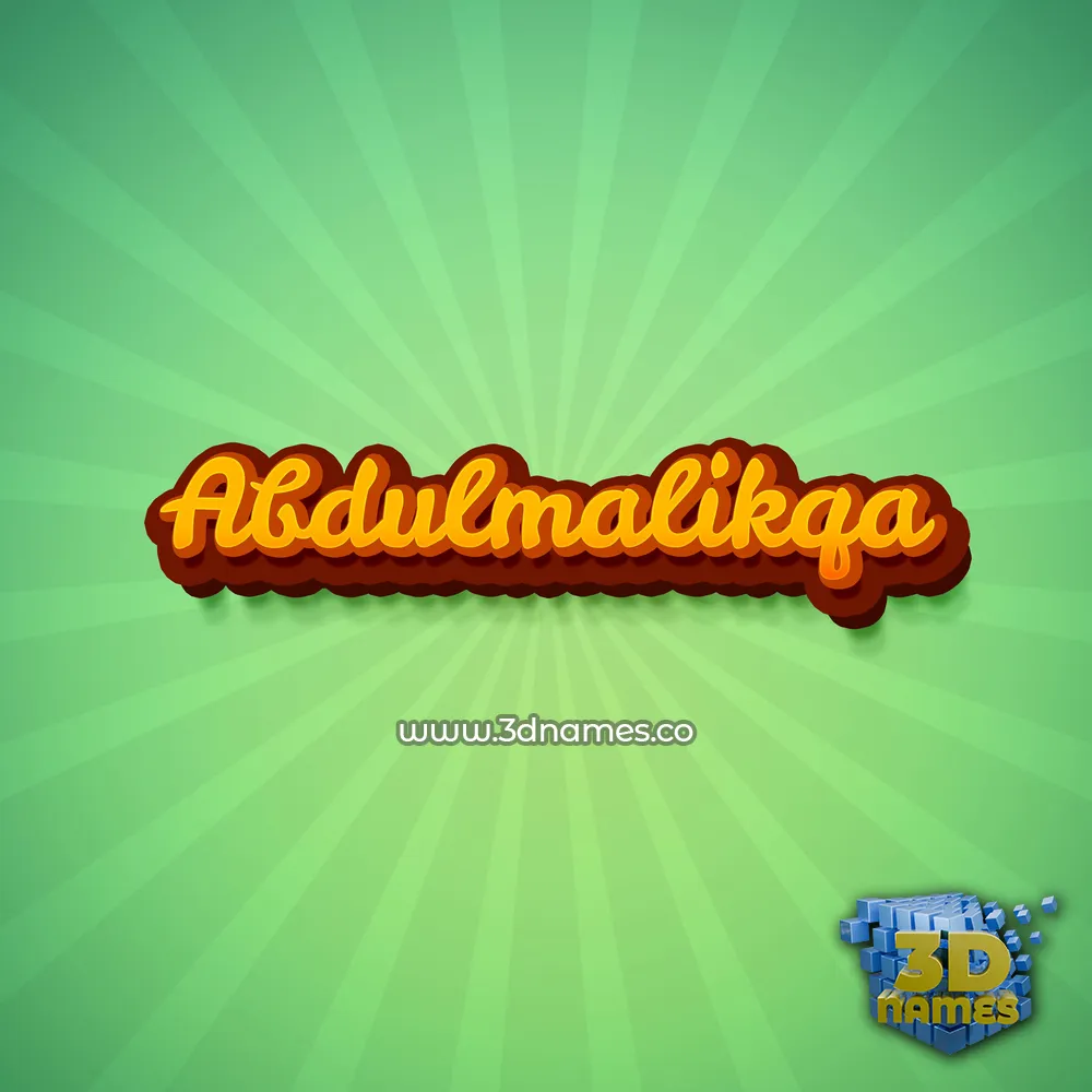 abdulmalikqa in Green Rays style - 3D name wallpaper