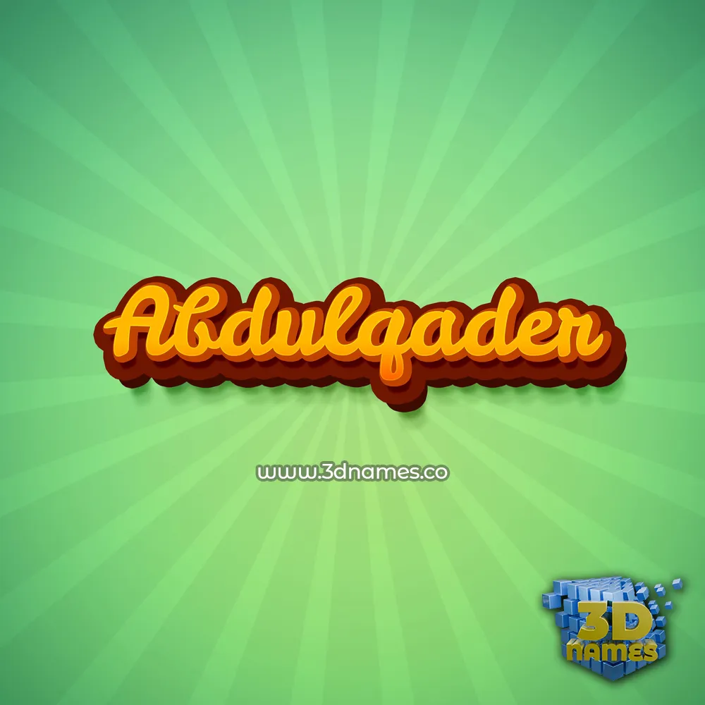 abdulqader in Green Rays style - 3D name wallpaper