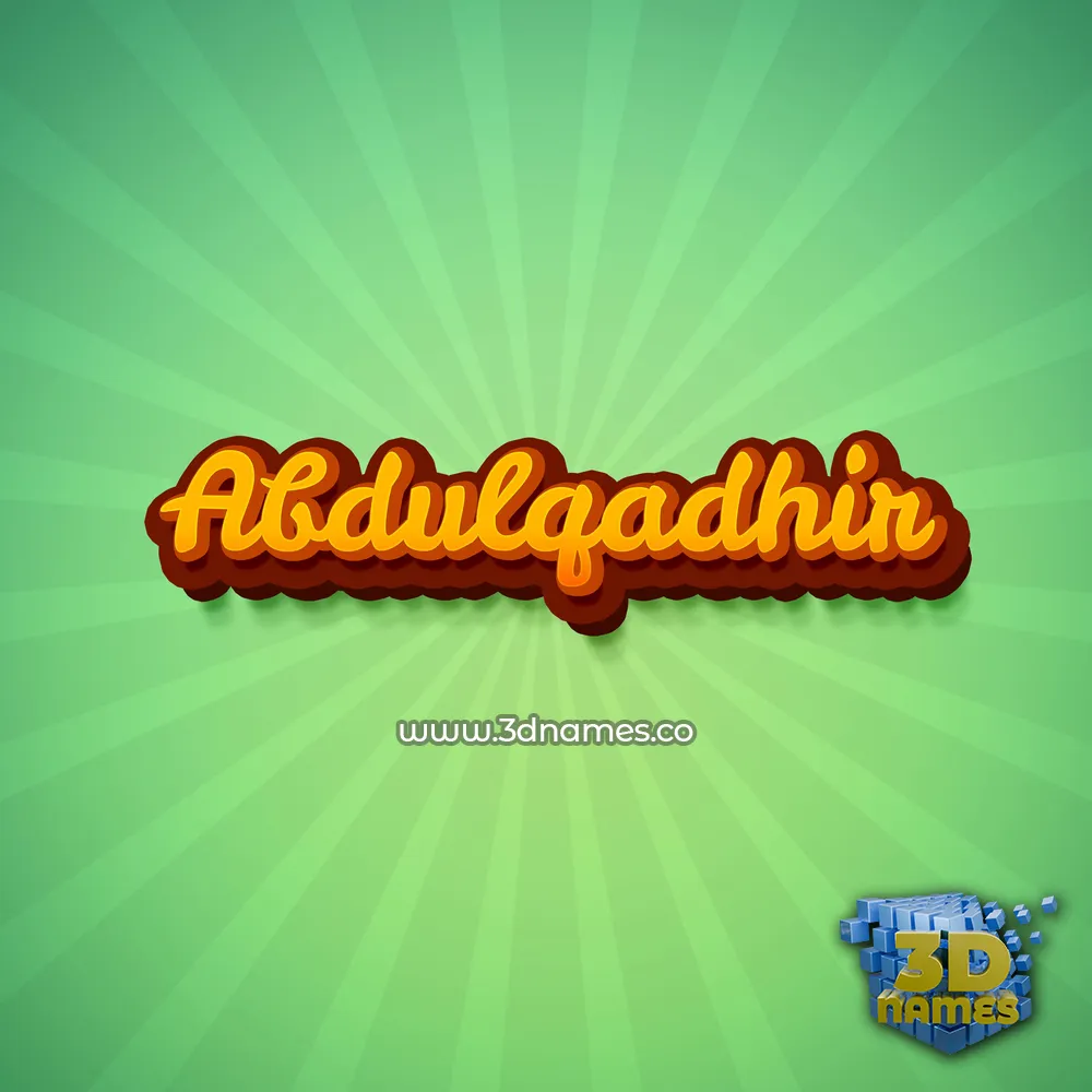 abdulqadhir in Green Rays style - 3D name wallpaper