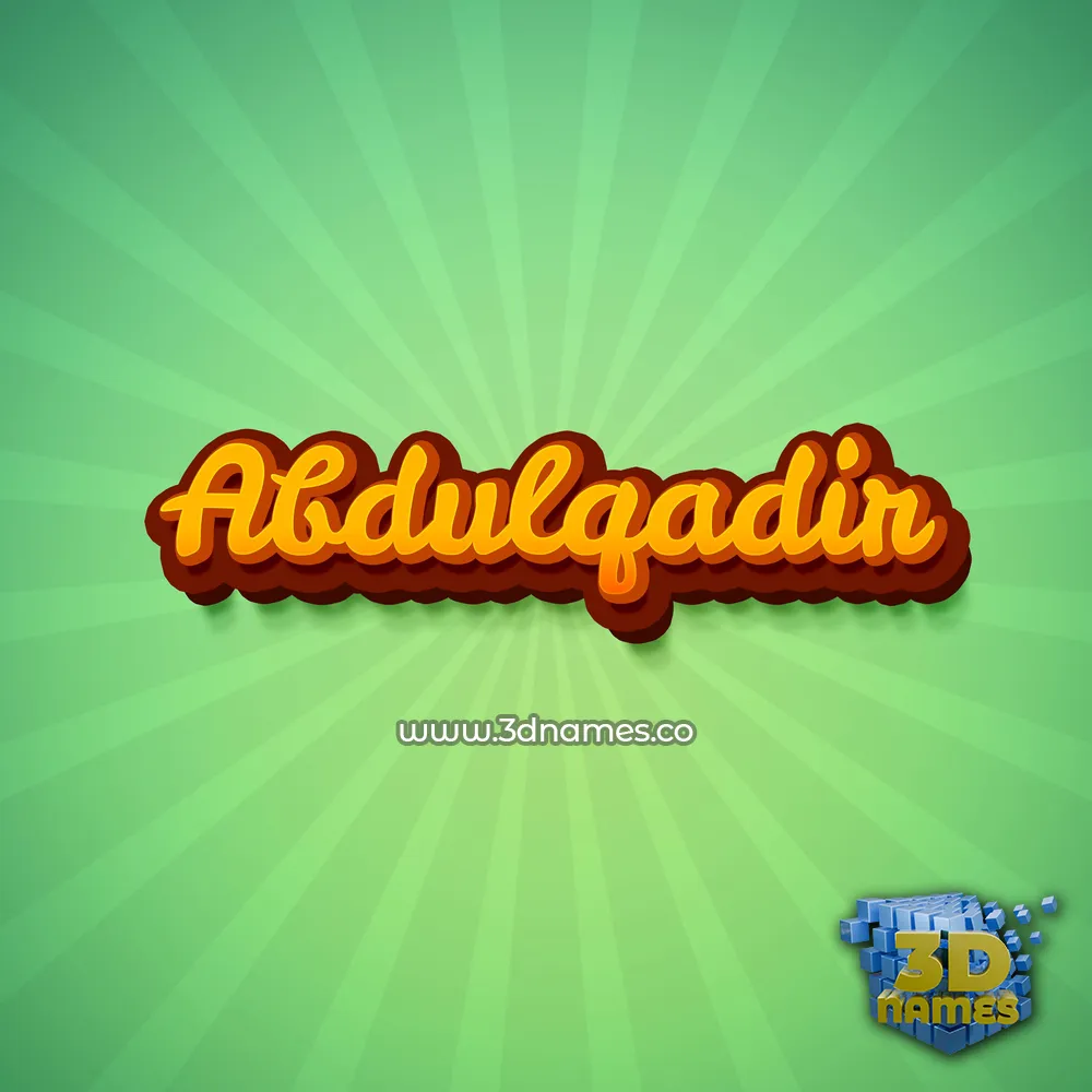 abdulqadir in Green Rays style - 3D name wallpaper