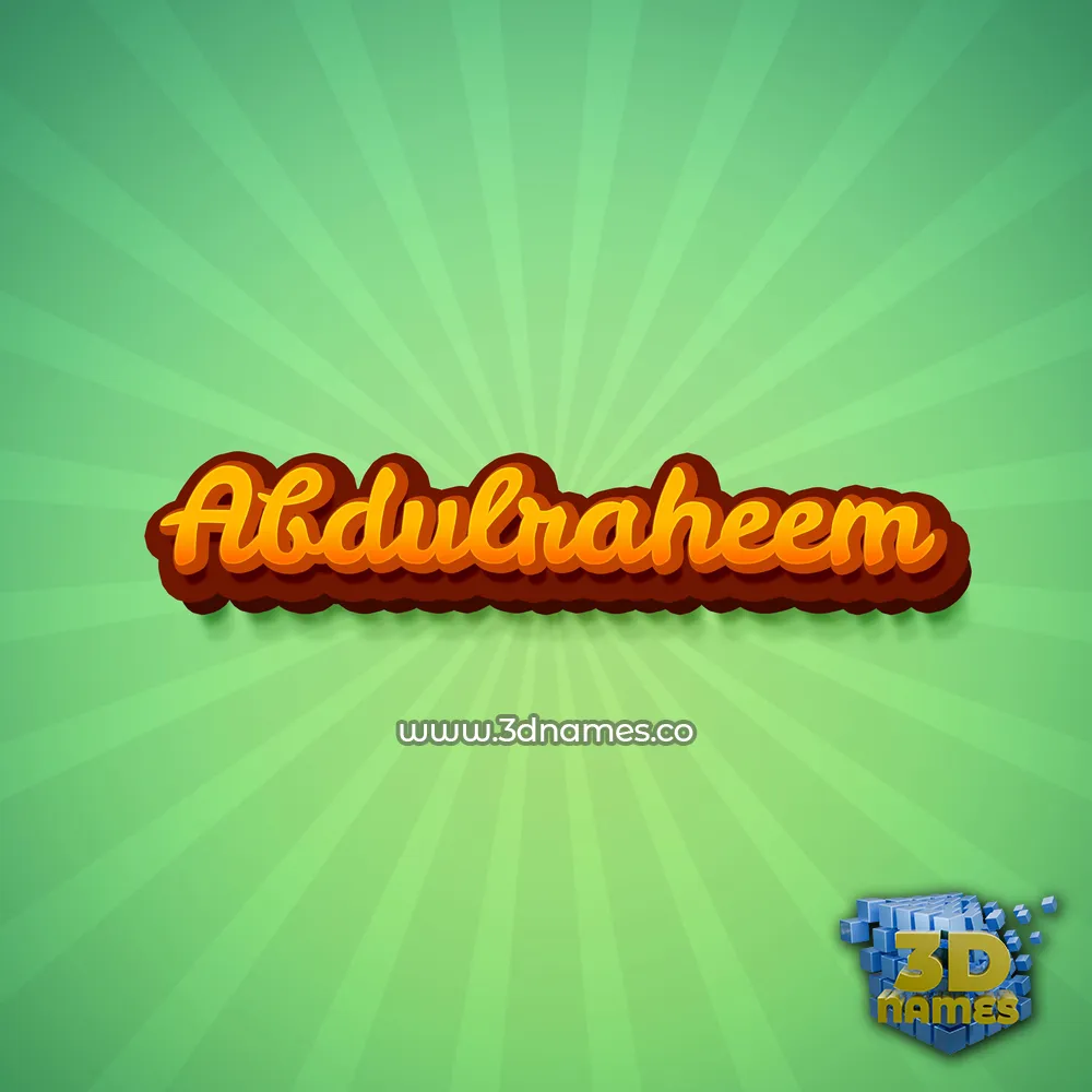 abdulraheem in Green Rays style - 3D name wallpaper