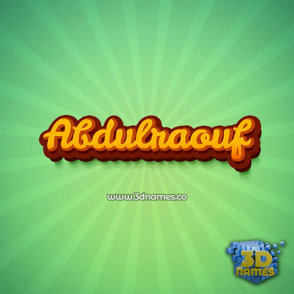 abdulraouf in Green Rays style - 3D name wallpaper