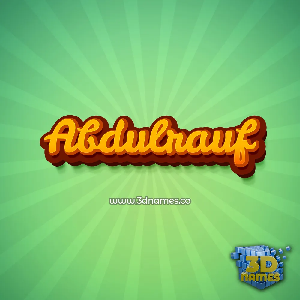abdulrauf in Green Rays style - 3D name wallpaper