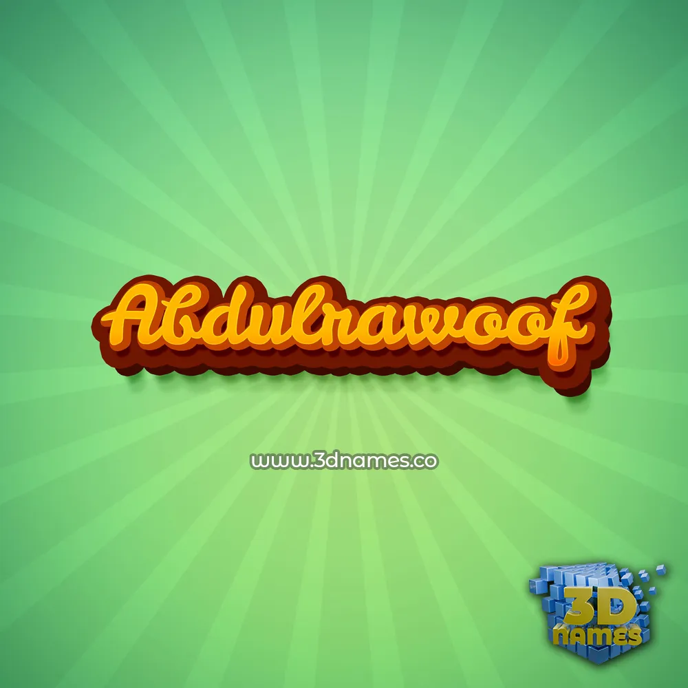 abdulrawoof in Green Rays style - 3D name wallpaper