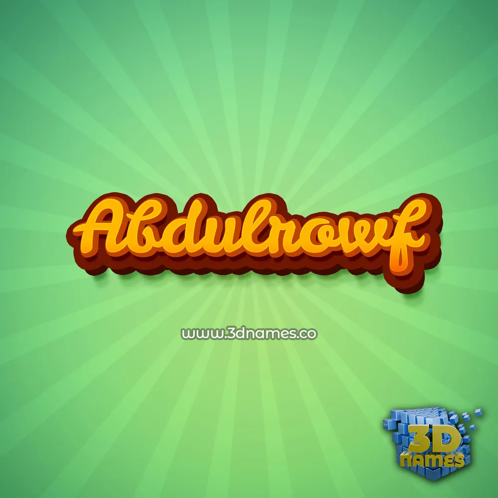 abdulrowf in Green Rays style - 3D name wallpaper