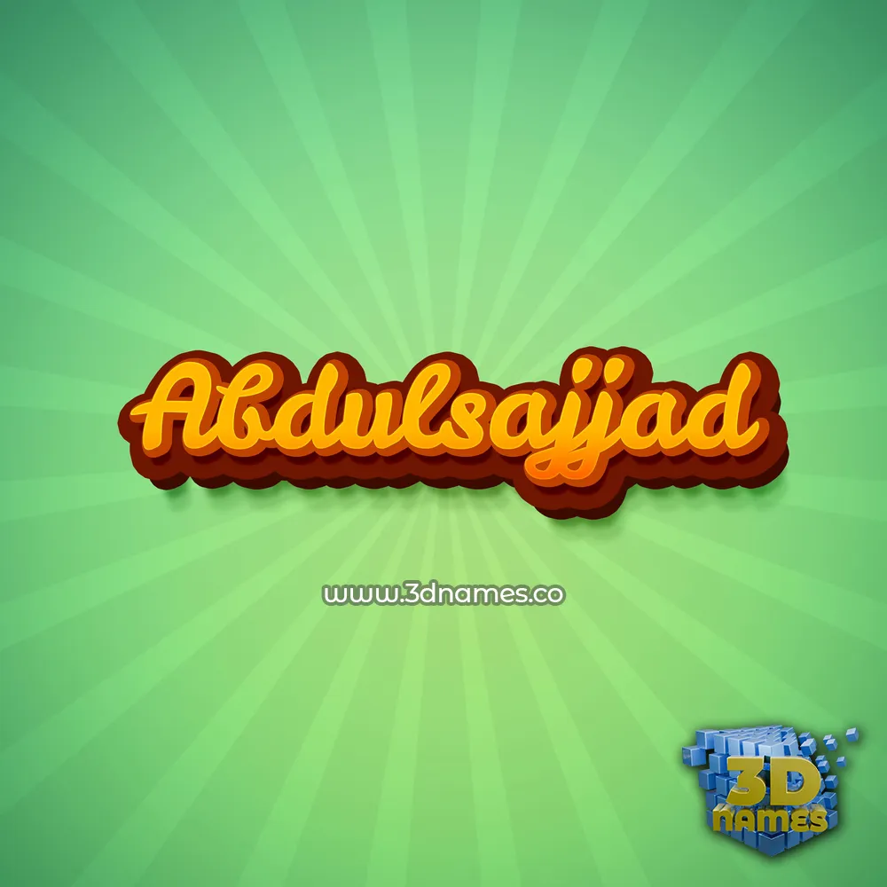 abdulsajjad in Green Rays style - 3D name wallpaper