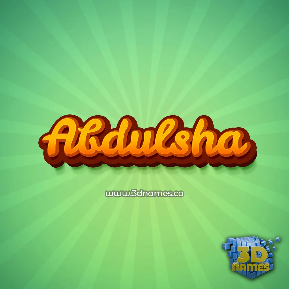 abdulsha in Green Rays style - 3D name wallpaper
