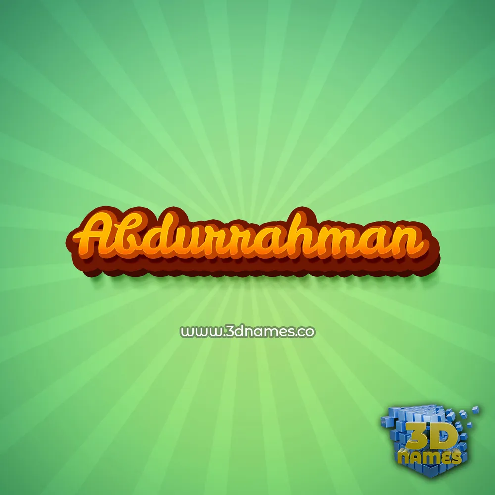 abdurrahman in Green Rays style - 3D name wallpaper