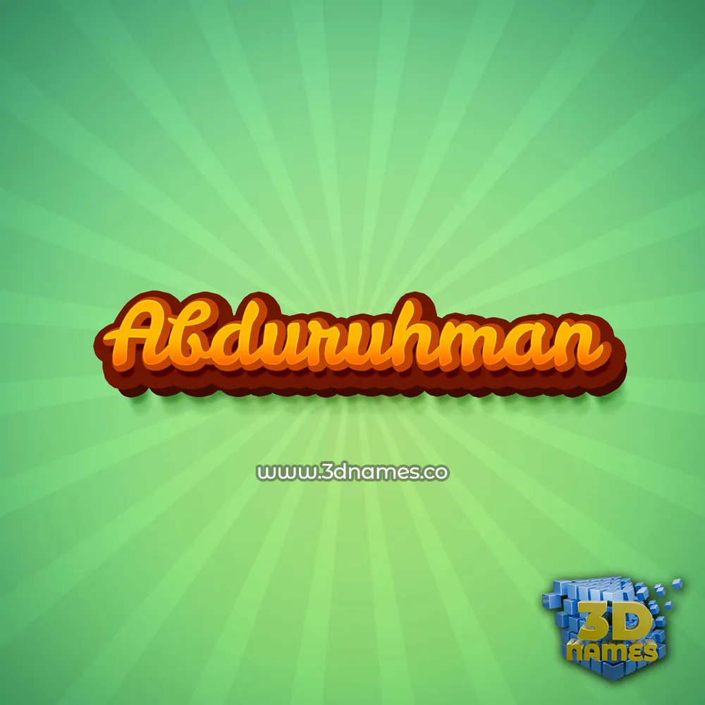 abduruhman in Green Rays style - 3D name wallpaper