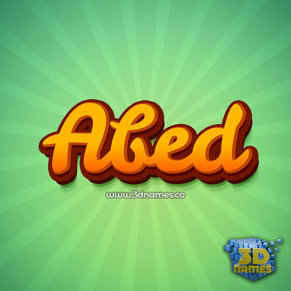 abed in Green Rays style - 3D name wallpaper