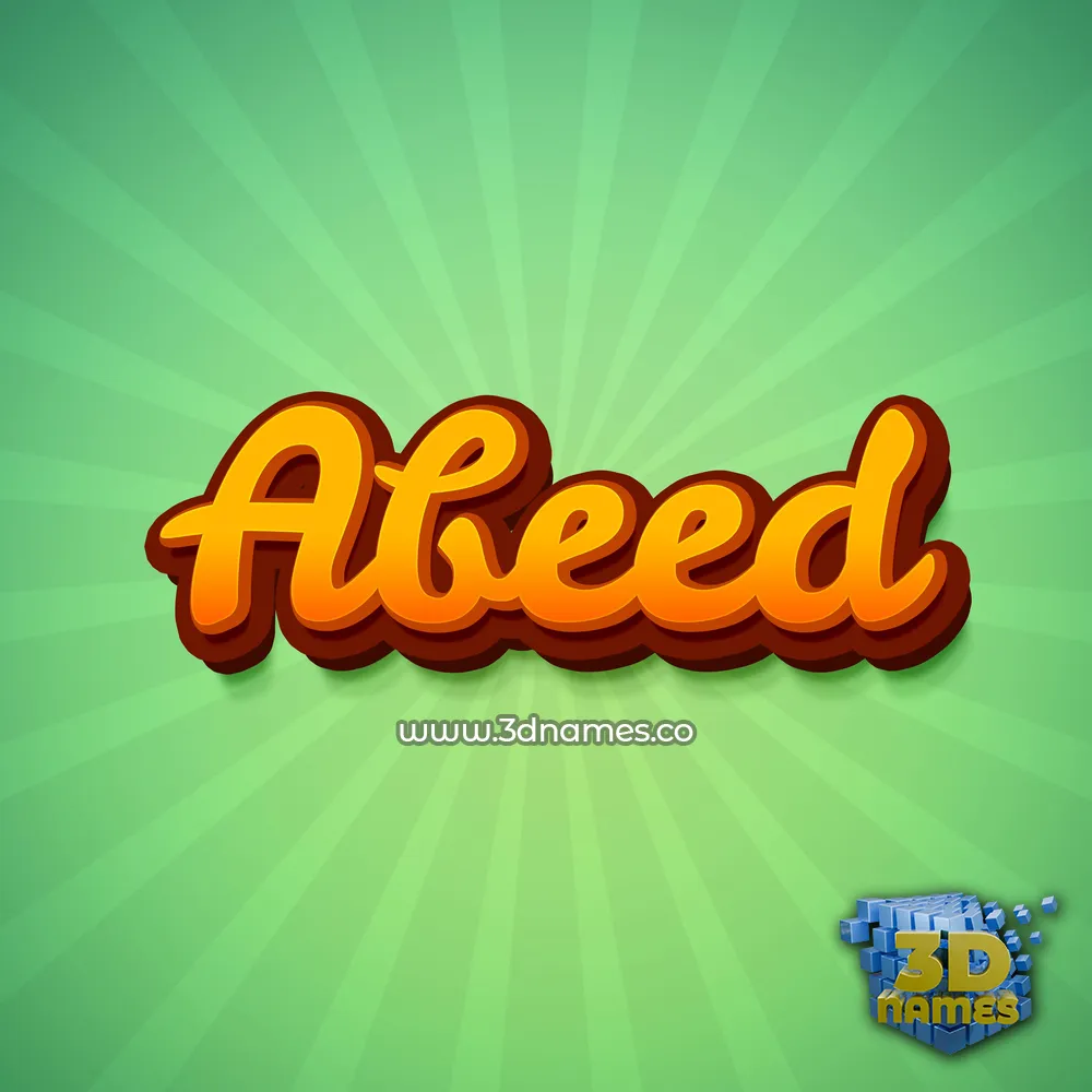 abeed in Green Rays style - 3D name wallpaper