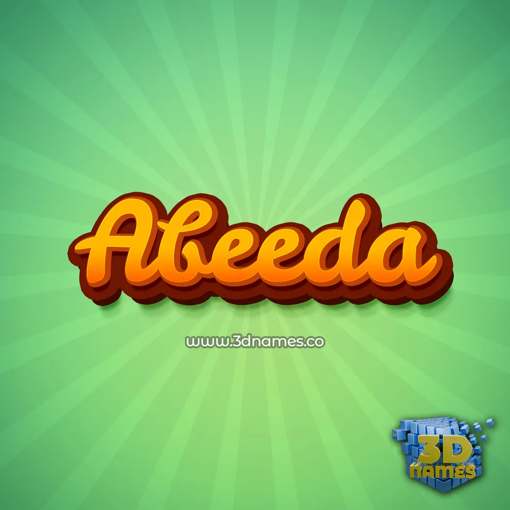 abeeda in Green Rays style - 3D name wallpaper