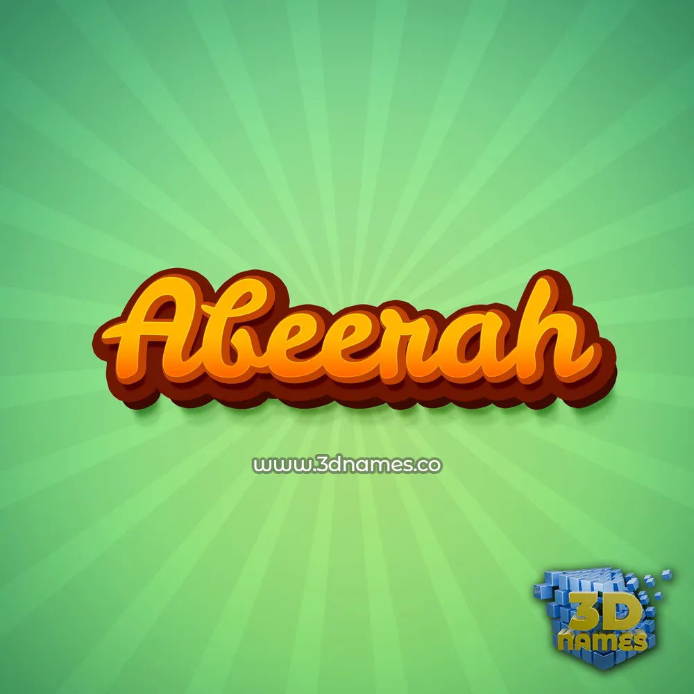abeerah in Green Rays style - 3D name wallpaper
