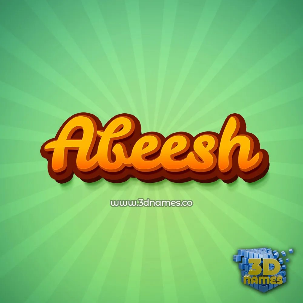 abeesh in Green Rays style - 3D name wallpaper