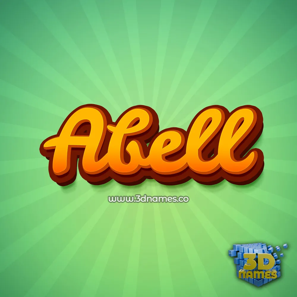 abell in Green Rays style - 3D name wallpaper