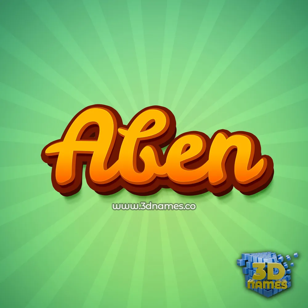 aben in Green Rays style - 3D name wallpaper